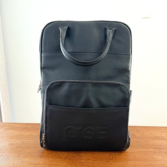 CISE - Vegan Leather Backpack (Black) Large travel back originally $150 - Picture 1 of 16